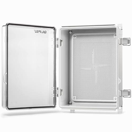 QILIPSU Outdoor WiFi Enclosure, 14.6"x10.6"x5.9" Waterproof Electrical Junction Box IP67 Clear ABS Plastic Weatherproof for Network Projects Router Control
