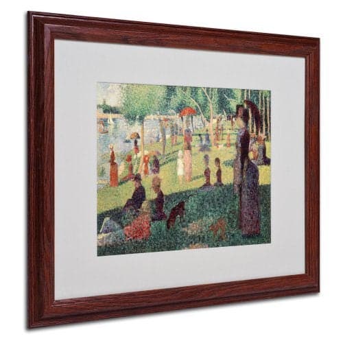 Trademark Fine Art Study on La Grande Jatte by Georges Seurat with Wood Frame Artwork, 16 by 20-Inch