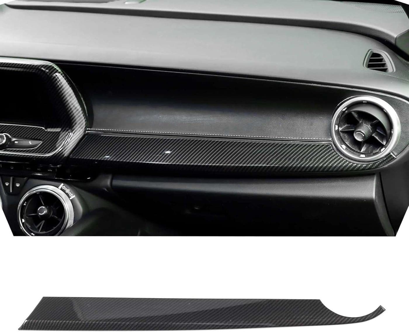 RT-TCZ Carbon Fiber Co-Pilot Front Passenger Panel Decoration Trim Cover for Chevrolet Camaro 2017-2022