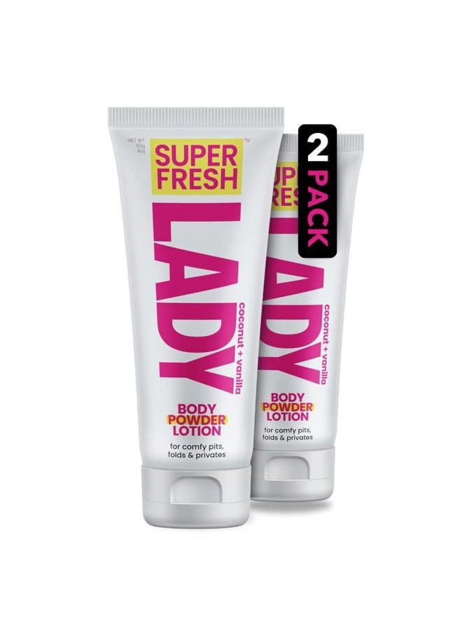 Lady Parts Whole Body Deodorant Lotion for Women - LOTION to POWDER for Privates & Full Body - Stop Odor Absorb Sweat & Stay Fresh - Aluminum Free Feminine Hygiene - Lightly Scented - 4oz (2PK)