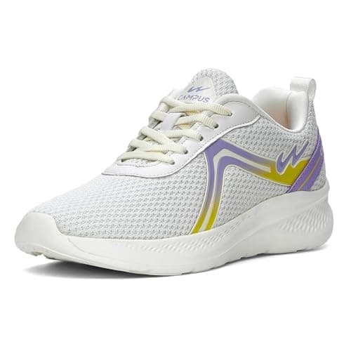 Campus Women's Raye Running Shoes Off.WHT/L.PRPL - 4UK/India
