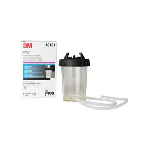 3M PPS (Original Series) H/O Pressure Cup with Air Hose, 16121, Mini, 6 oz, Use w/ 3M Accuspray HGP Spray Gun for Thick High-Viscosity Paints, Stains, Varnishes, Coatings and Primers, 1 Pack