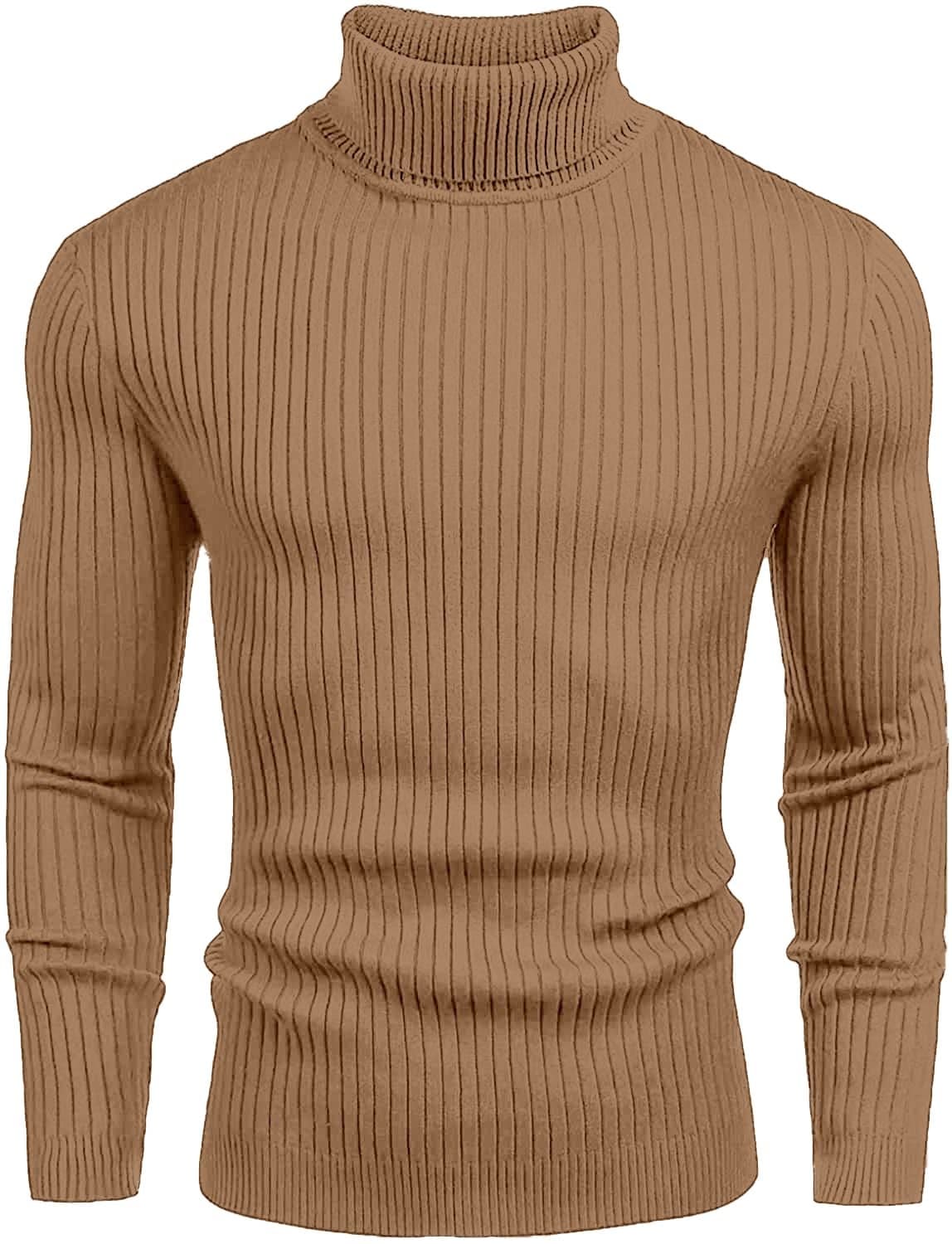 NORTHWIND Men's High Turtle Neck Cotton T-Shirt (N Gold, Small), Slim Fit