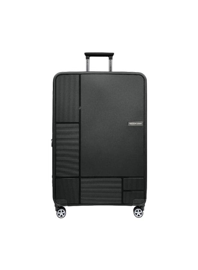 Tom Cruiser Travel Mate Polypropylene Hard Luggage Suitcase, 90:10 Deep Trunk Design, TSA Lock, 24-in, Dark Black, 2-Year Warranty