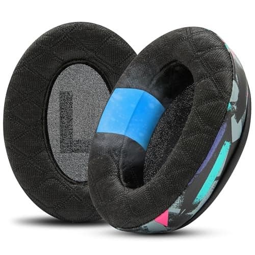 WC Freeze V2 Cloud Alpha - Angled Cooling Gel Earpads for HyperX Cloud Alpha & More, by Wicked Cushions | Angled Pads for Extreme Comfort, New Freeze V2 Cooling Fabric, Extra Thick | 90's Black