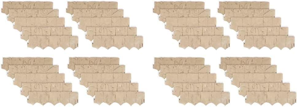 Suncast Flagstone No Dig Border Edging for Garden Lawn or Landscaping Light Tan Marble Set of 5 Pack of 2