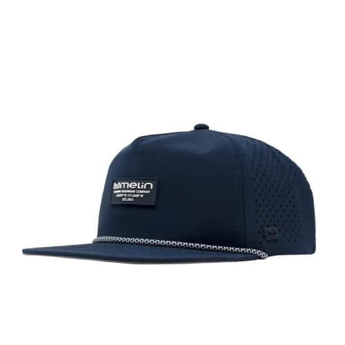 melin Coronado Brick Hydro, Navy, Men's Rope Hat, Water-Resistant Fitted Baseball Caps for Men & Women, Golf, Running, or Workout Hat, Small