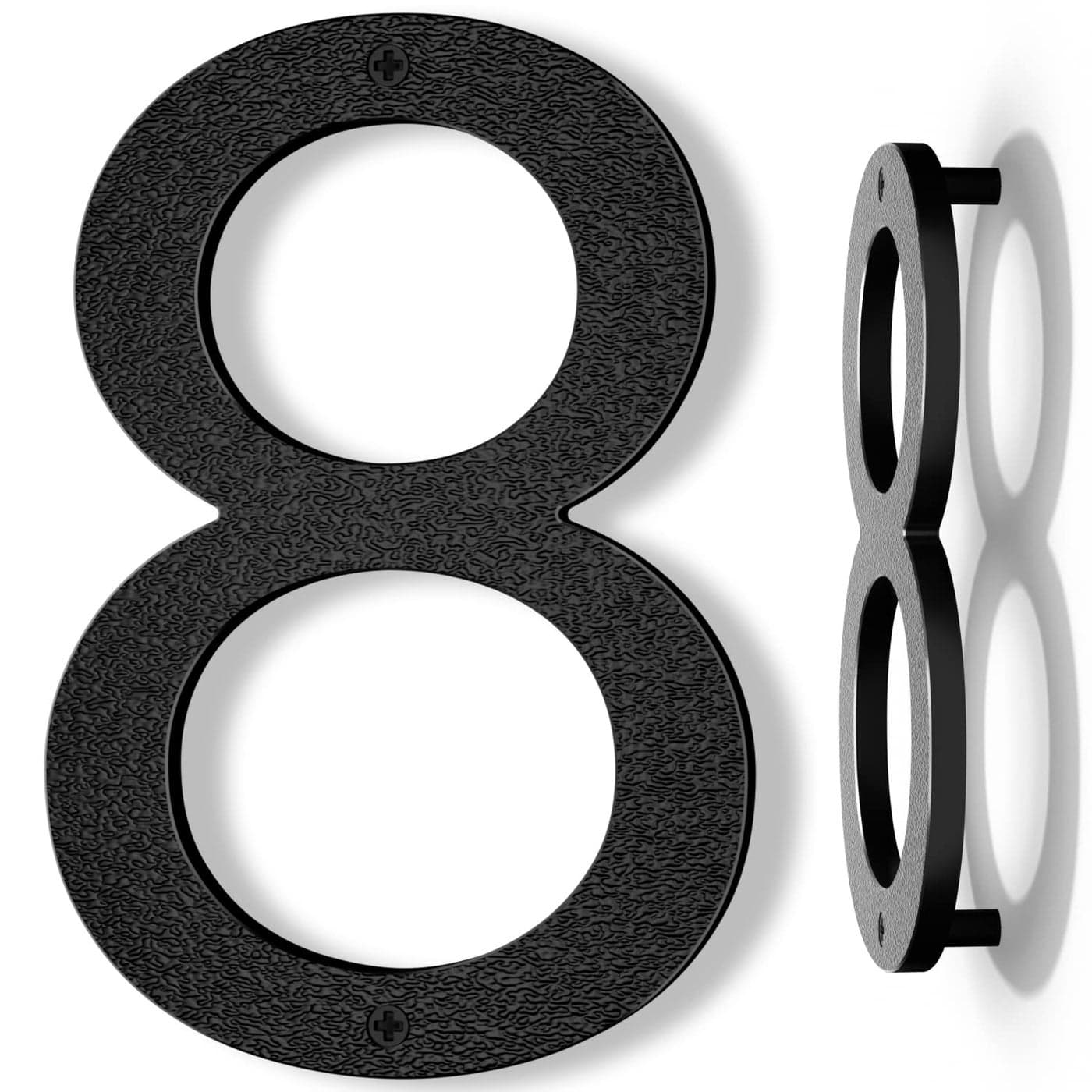 IVERRA 10 Inch Black House Numbers for Outside Large Floating Home Address Numbers Modern Outdoor House Number for Wall Street Garage Gate 8