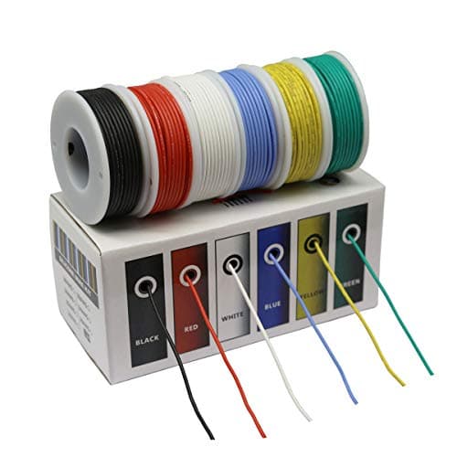 CBAZY™ Hook up Wire Kit (Stranded Wire Kit) 28 Gauge Flexible Silicone Rubber Electric Wire 6 Colors 32.8 feet Each 28 AWG