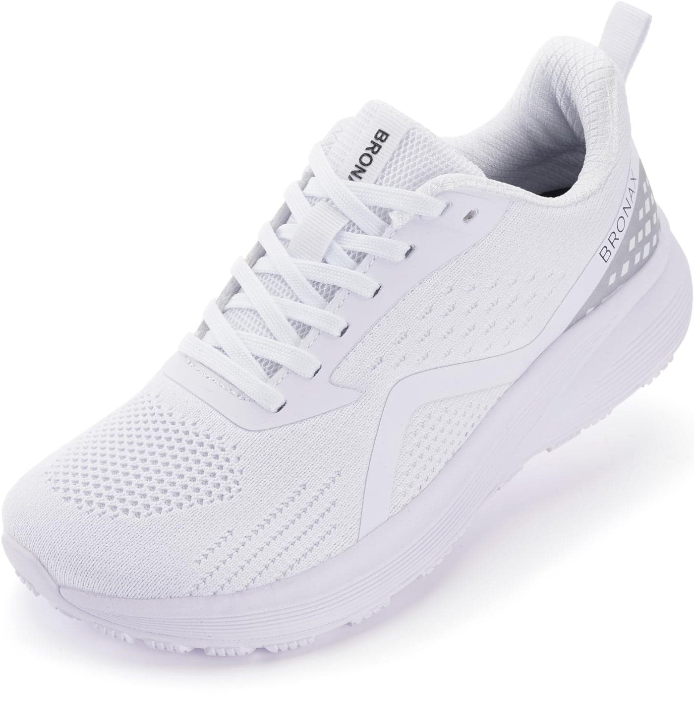 BRONAX Wide Toe Road Running Shoes Womens Tennis Gym Lace up Size 65w Stylish Walking Athletics Sneakers Female Zapatos Deportivos para Mujer Pregnant Swollen White 37