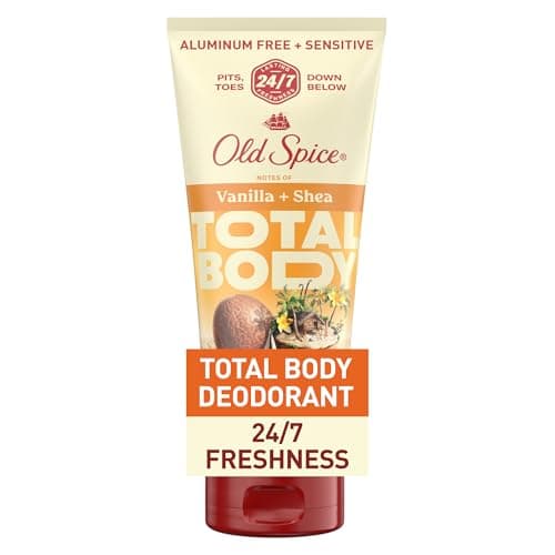 Old Spice Whole Body Deodorant Cream for Men Aluminum Free Vanilla Shea Scent 247 Odor Protection 247 Lasting Freshness Dermatologist Tested Gentle on Skin Safe to Use All Over 30 oz