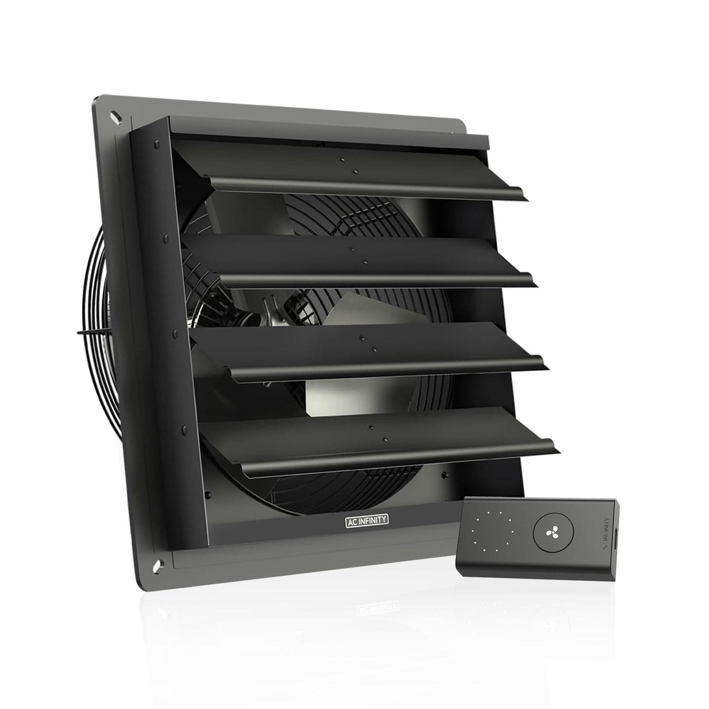 AC Infinity AIRLIFT S12 Shutter Exhaust Fan 12 with 10Speed Controller EC Motor Wall Mount Ventilation and Cooling for Sheds Attics Workshops and Greenhouses