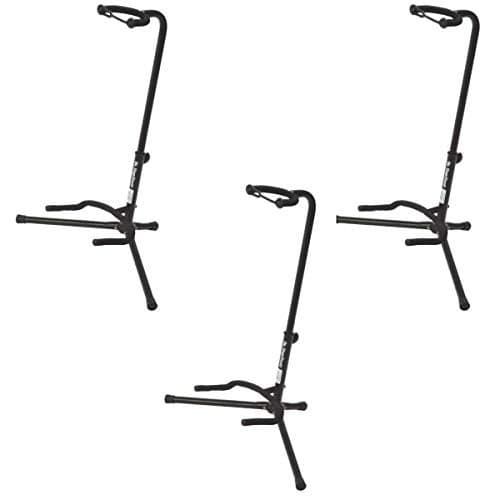 OnStage On Stage XCG4 Velveteen Padded Tubular Guitar Stand - (3 Pack)