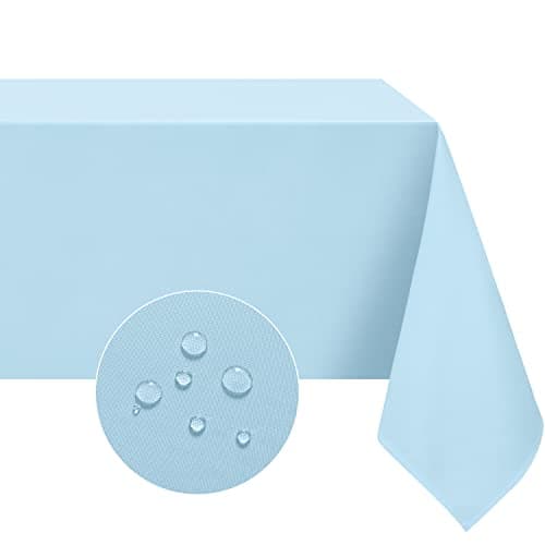 Softalker Rectangle Tablecloth, Waterproof & Stain Resistant Table Cloths Wrinkle Free Fabric Washable 210GSM Polyester Table Cover for Spring/Party/Outdoor - 52 x 70 inch,Baby Blue
