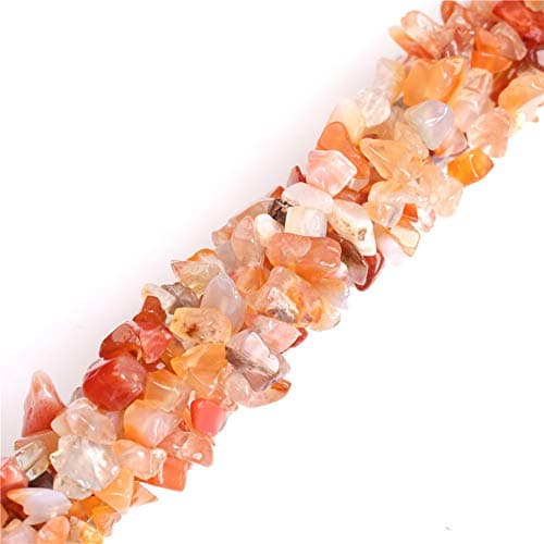 6-8mm Red Carnelian Gravel Gemstone Chips Beads Freeform Orange Red 34" JOE FOREMAN