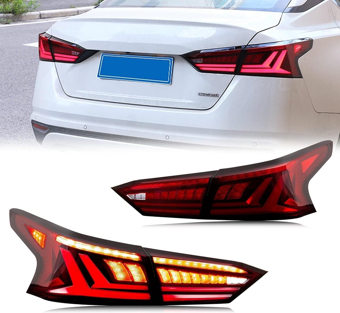 inginuity time LED Red Tail Lights for Nissan Altima 2019 2020 2021 2022 2023 Start-up Animation Sequential Indicator Rear Lamps Assembly Accessary
