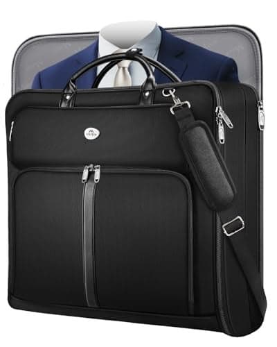 MATEIN Mens Garment Bags for travel Large Travel Suit Bag Up to 7 Suits with Strap Wrinkle Free Carry On Garment Bags for Hanging Clothes Business Suitcase Luggage Bag Fit 173 Inch Laptop Black