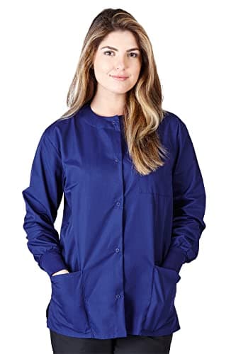Natural Uniforms Warm Up Scrub Jacket-Navy Blue-X-Large