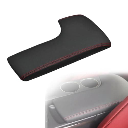 FZJDSD Leather Center Console Lid Armrest Cover Skin Red Stitch Compatible with Lexus IS200 IS250 IS300 IS350 2014 2015 2016 2017