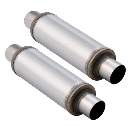 Piclafe 2.5 Inch Exhaust Muffler, 2.5" Inlet/Outlet 20" Overall Length Resonator, Stainless Steel Straight Through Design Performance Muffler, 2 PCS