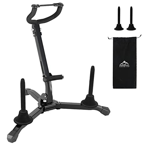 EASTROCK AltoTenor Saxophone Stand Folding Saxophone Stand Saxophone Holder Rack with 2 Detachable FluteClarinet Holders Carrying Bag