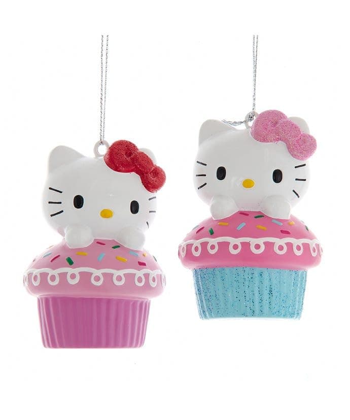 Hello Kitty With Cupcake Ornaments 2 Assorted