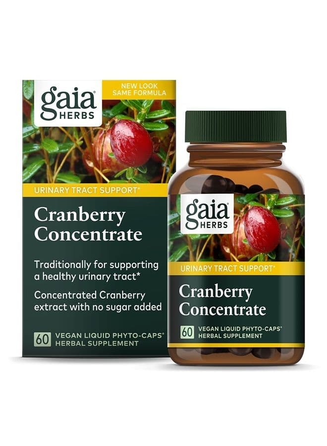 Cranberry Concentrate - Helps Maintain Urinary Tract Health - Made with Organic Cranberry Fruit Juice Extract in Convenient Capsules - 60 Vegan Liquid Phyto-Capsules (30-Day Supply)
