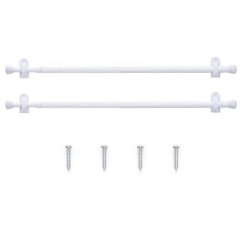 French Door Curtain Rods No Drill White Cafe Curtain Rod for Tier Curtains Multi Use Sash Telescope Adjustable Window Dressing Hardware White 26 up to 48 inch