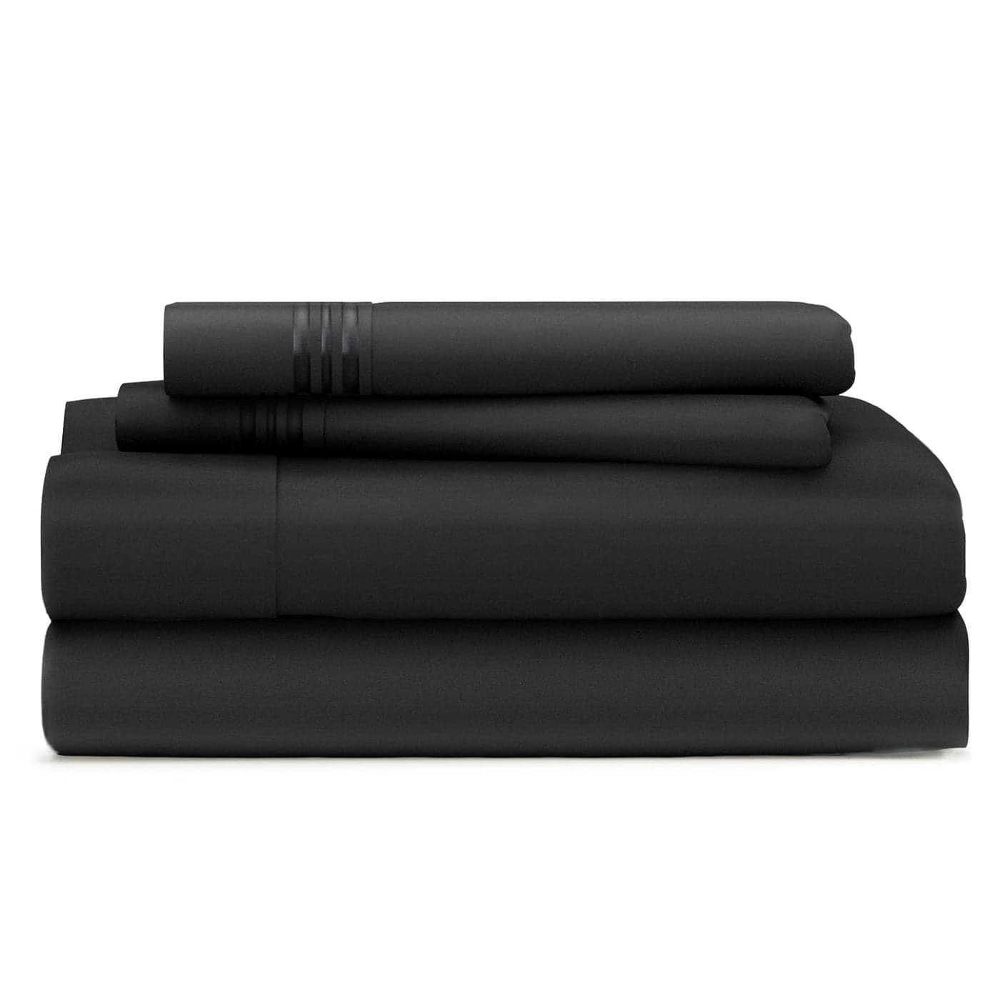 King Size Bed Sheets Black Luxury Sheet Set Deep Pocket Super Soft Hotel Bedding Cool Wrinkle Free 1 Fitted 1 Flat 2 Pillow Cases King Sheets 4 Piece
