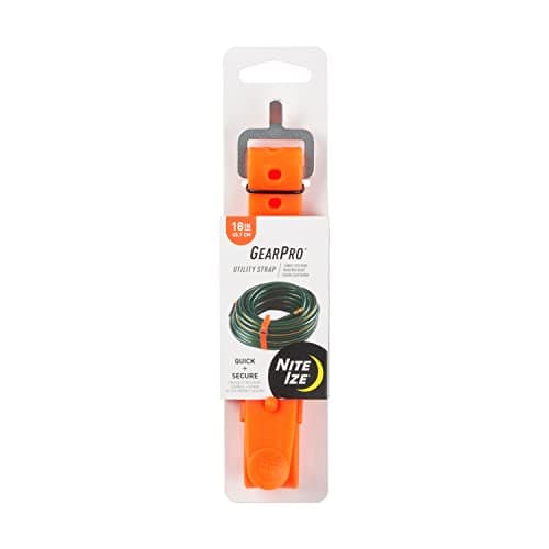 Nite IZE Inc USS1831R3 Nite IZE GearPro Secure Tarps Hoses Skis Lumber 70 lb Load Limit 18 inch Black Utility 18 Strap Bright Orange