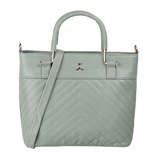 Mochi Green Faux Leather Premium Zipper Casual Handbag For Women (66-7256)