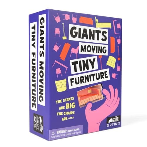 Exploding Kittens Presents Giants Moving Tiny Furniture The High Stakes Party Game for Teams Family Game 38 Players Ages 7 Great for Adults Teens Kids