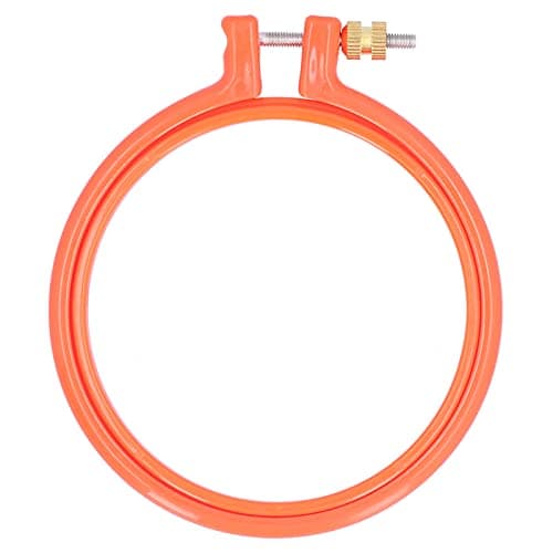 Kodrily Small Embroidery Hoop Ornaments 1PCS Plastic Embroidery Hoops Bulk Adjustable Embroidery Ring Tiny Embroidery Hoops Sewing Hoop for Cross Stitch Random Color 4 Inch