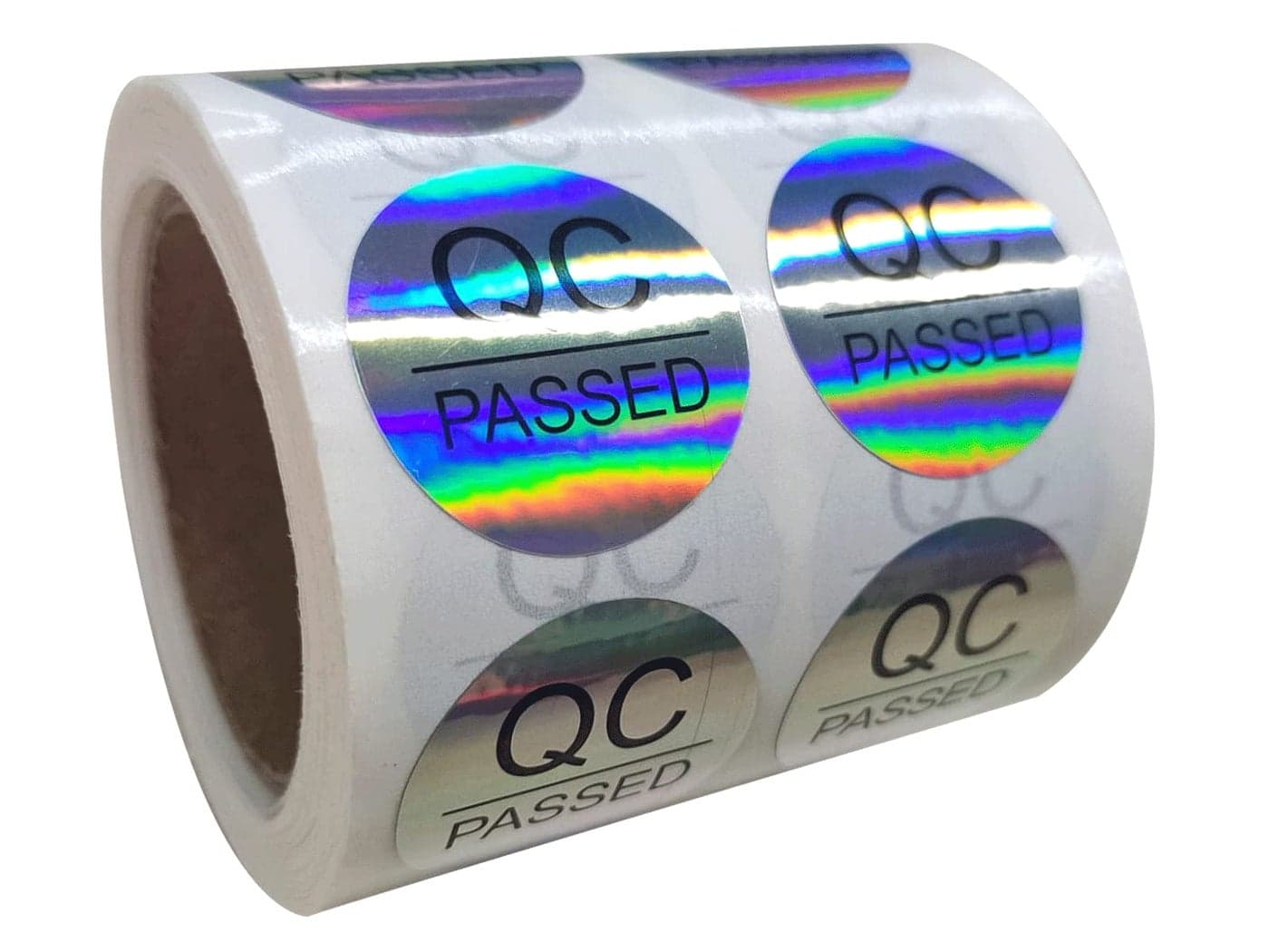 QC Passed Stickers 1" 500 Pcs Hologram QC Pass Stickers for Warehouse Inventory Quality Control Check Tested Pass Approval