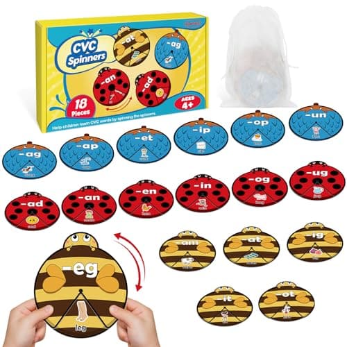 Kasfalci CVC Word CardsCVC Word GamesPhonics GamesSpeech Therapy Toys for Toddlers KidsLearn to ReadSpelling Reading Learning GameKindergarten Preschool Learning Activities Educational Toy