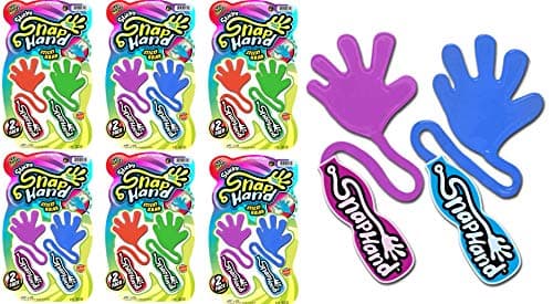 JARU Sticky Hands for Kids 6 Pack 12 Units Stretchy Fidget Toy Bulk Sticky Hands Party Favors Goodie Bag Stuffers Classroom Prizes 3156p