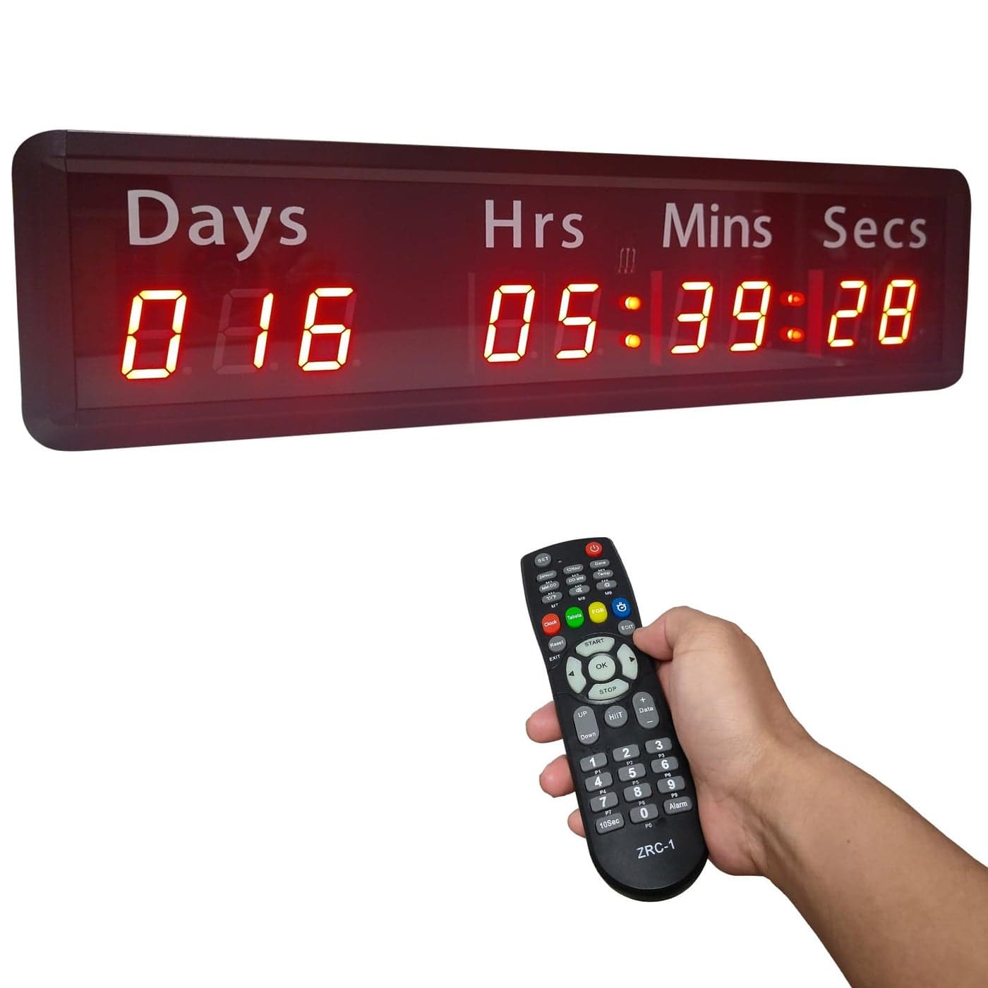 Ledgital 1000 Days Countdownup Timer wRemote Ideal Days Countdown Clock for Retirement Wedding Events Size 134x37in Wall Mount