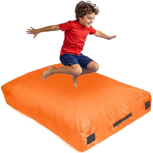 SaferBounce Crash Pad for Kids Sensory | Big 5Ft x 5Ft Or 3Ft x 4Ft | Autism Sensory Crash Mat for Jumping & Play | Crashpad | Soft Foam Landing Pad for Kids | Giant Pillow Mat | Climbing & Gymnastics