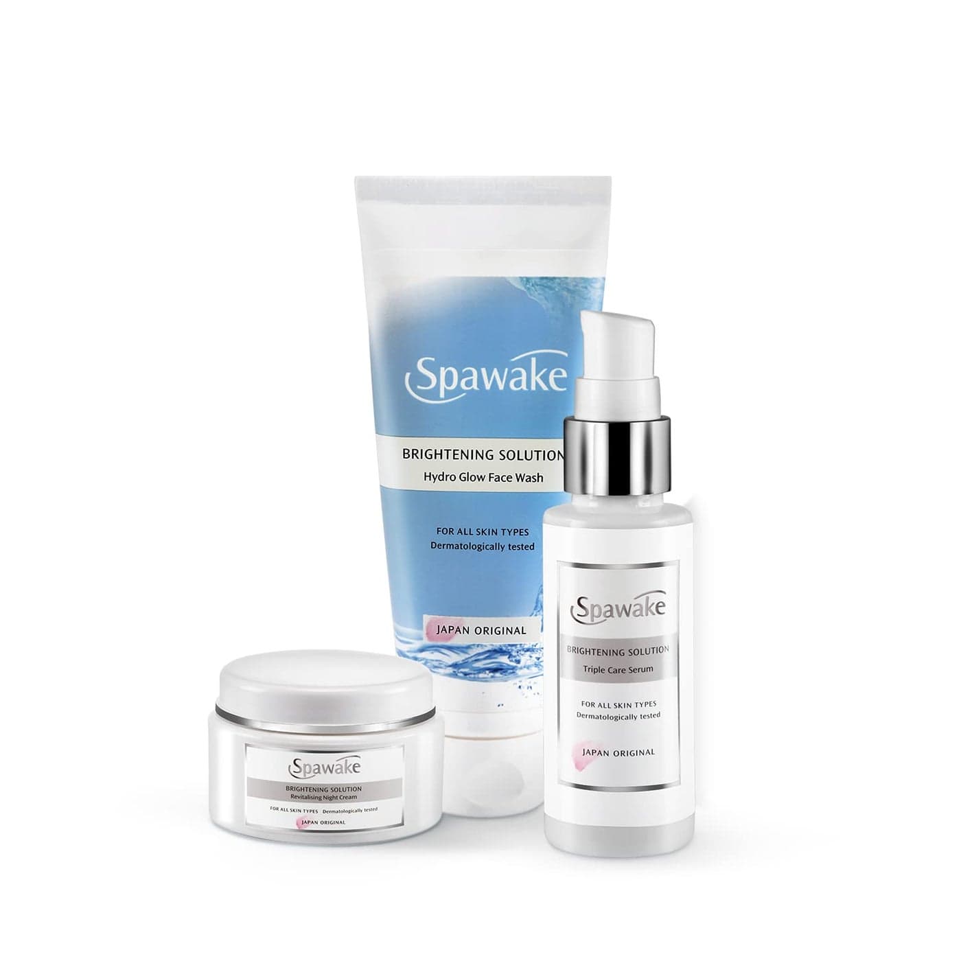 Spawake Skin Care Kit Brightening Face Wash Face Serum Night Cream 150g