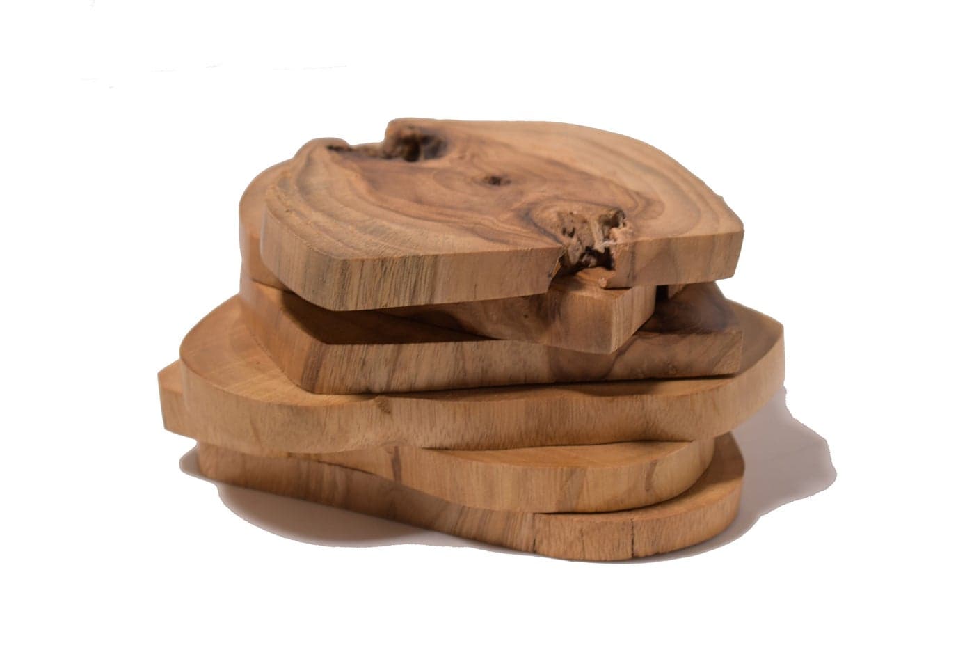Hashcart Beech Wood Round Shaped Coasters For Family Gatherings/Engagement Party (Set Of 6)