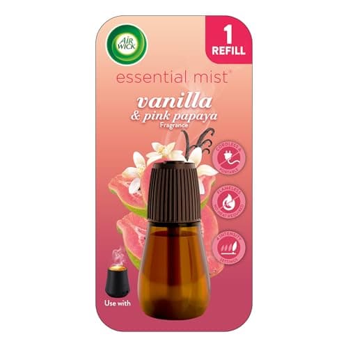 Air Wick Essential Mist Refill, 1 ct, Vanilla and Pink Papaya, Essential Oils Diffuser, Air Freshener