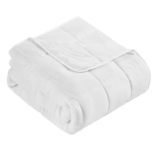 CuteKing Weighted Blanket for Adults: Weighted Blanket with Premium Glass Beads - Breathable Heavy Blanket for Comfort Sleep - Thick Blanket for Adult All Season (20lbs, 48"x72", White)
