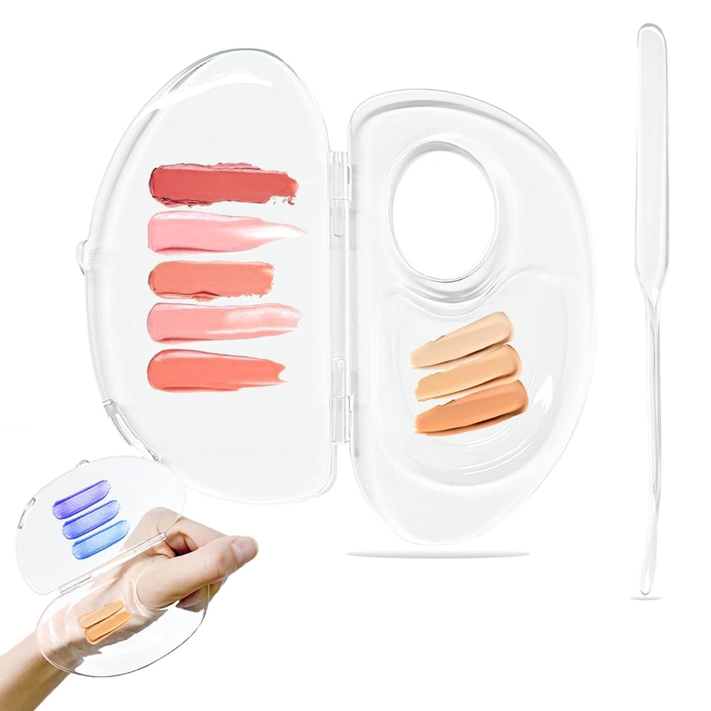 Banugo Upgraded Foundation Palette Makupup Mixing Tray with Spatula for Makeup Artists and Beginners