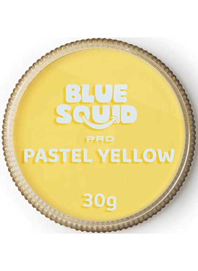Blue Squid Face Paint Water Based Single Cake Professional Face Paint Body Paint Water Activated Kids Adults Face Painting for Costume Halloween Makeup Cosplay Pastel Yellow Face Paint 30g