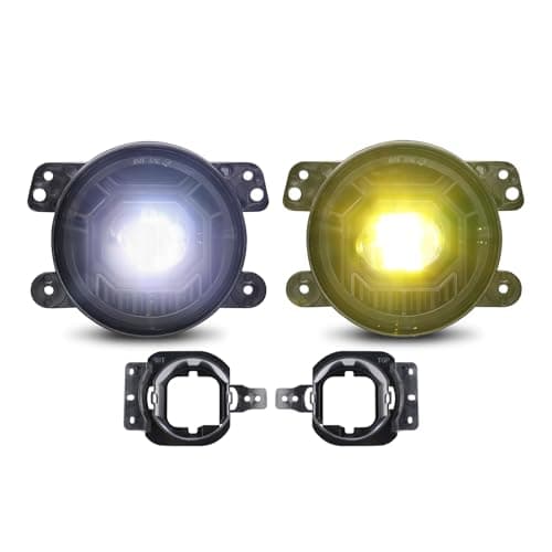 OPP ULITE JL Led Fog Lights White Yellow for Jeep JL Wrangler 20182022 JL JLU Unlimited Sport Rubicon Sahara 60W Plug And Play 4inch Led Work Driving Lights with 2 Bracket 2pc Pack