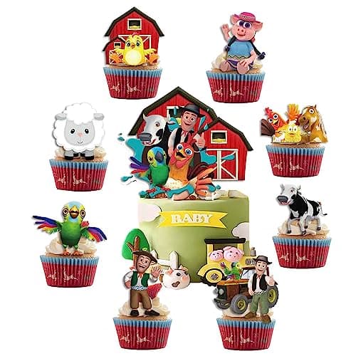 25Pack Lai Granja De Zenoon Cake Toppers Cupcake ToppersLai Granja De Zenoon Birthday Party Decoration Cake Decorations for Lai Granja De Zenoon party Supplies