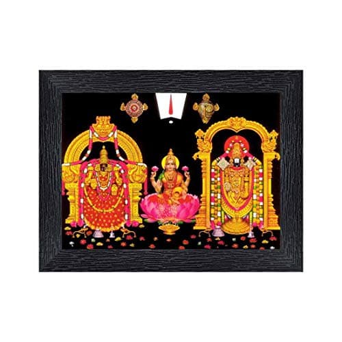 pnf Poster n Frames Tirupati Balaji - Lord Venkateswara Wooden Photo Frame With Acrylic Sheet For Pooja|Daily Worship|Home Decoration(Multicolour,8x6inch)-22368