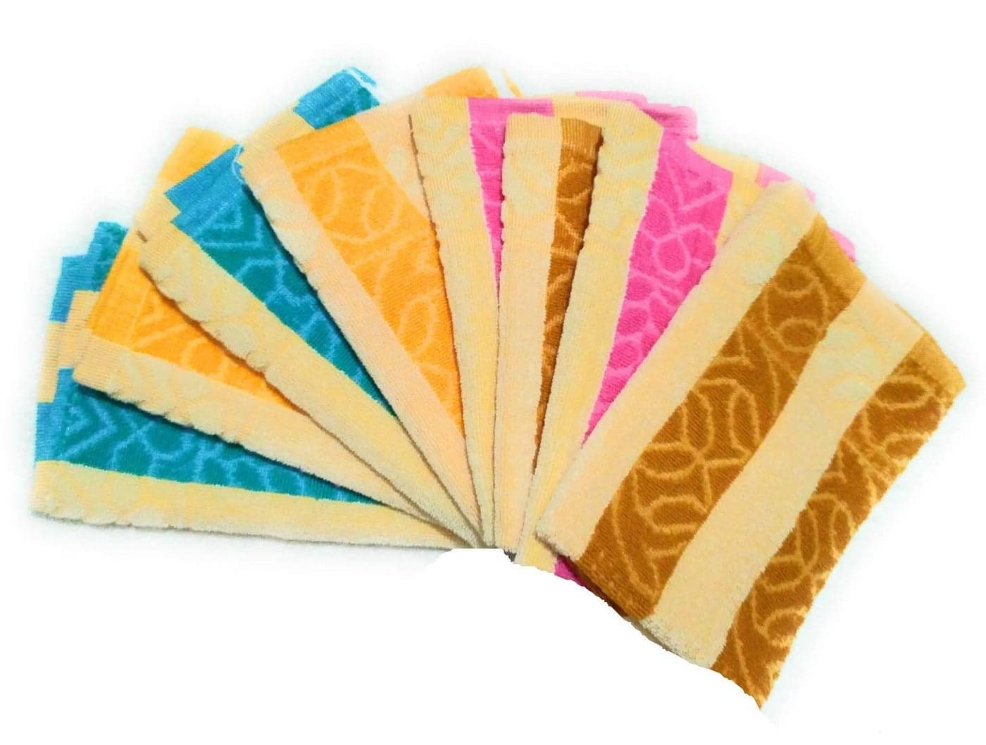 Cotton Colors Floral Design Hand Towels (Medium, Multicolor, Pack of 8),325 GSM