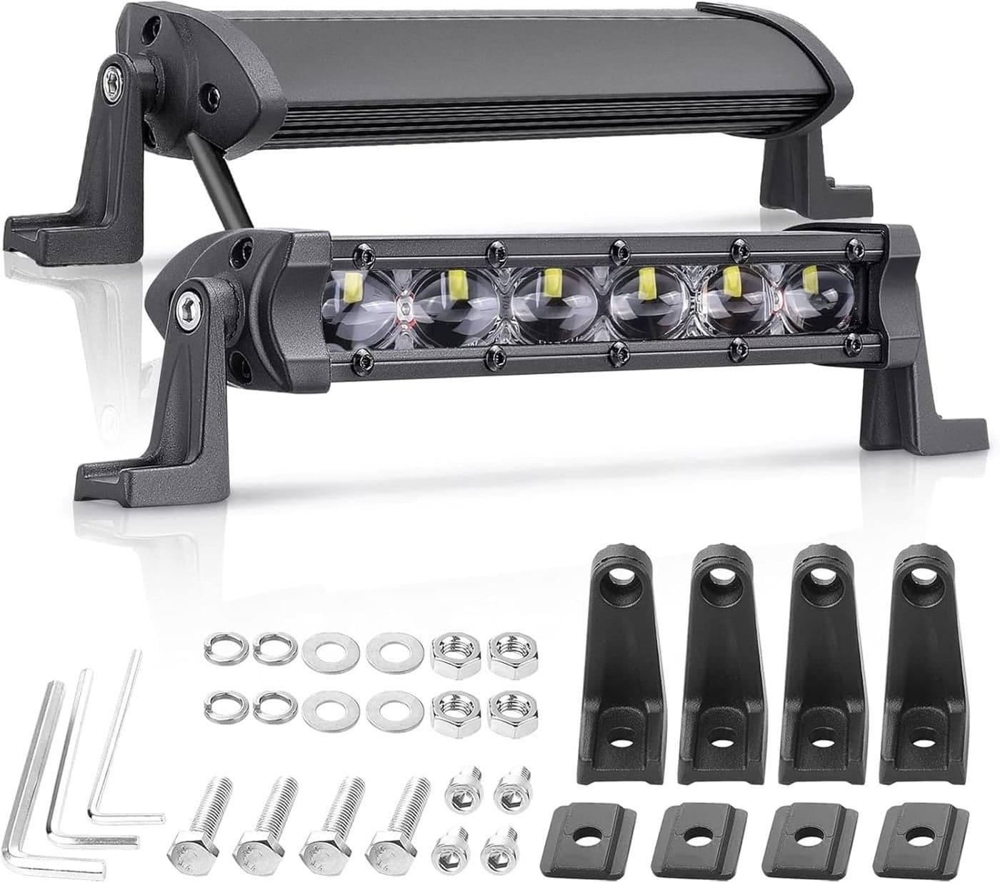 NIWAKER POWERSPORTS Amber LED Light Bar 6 Inch