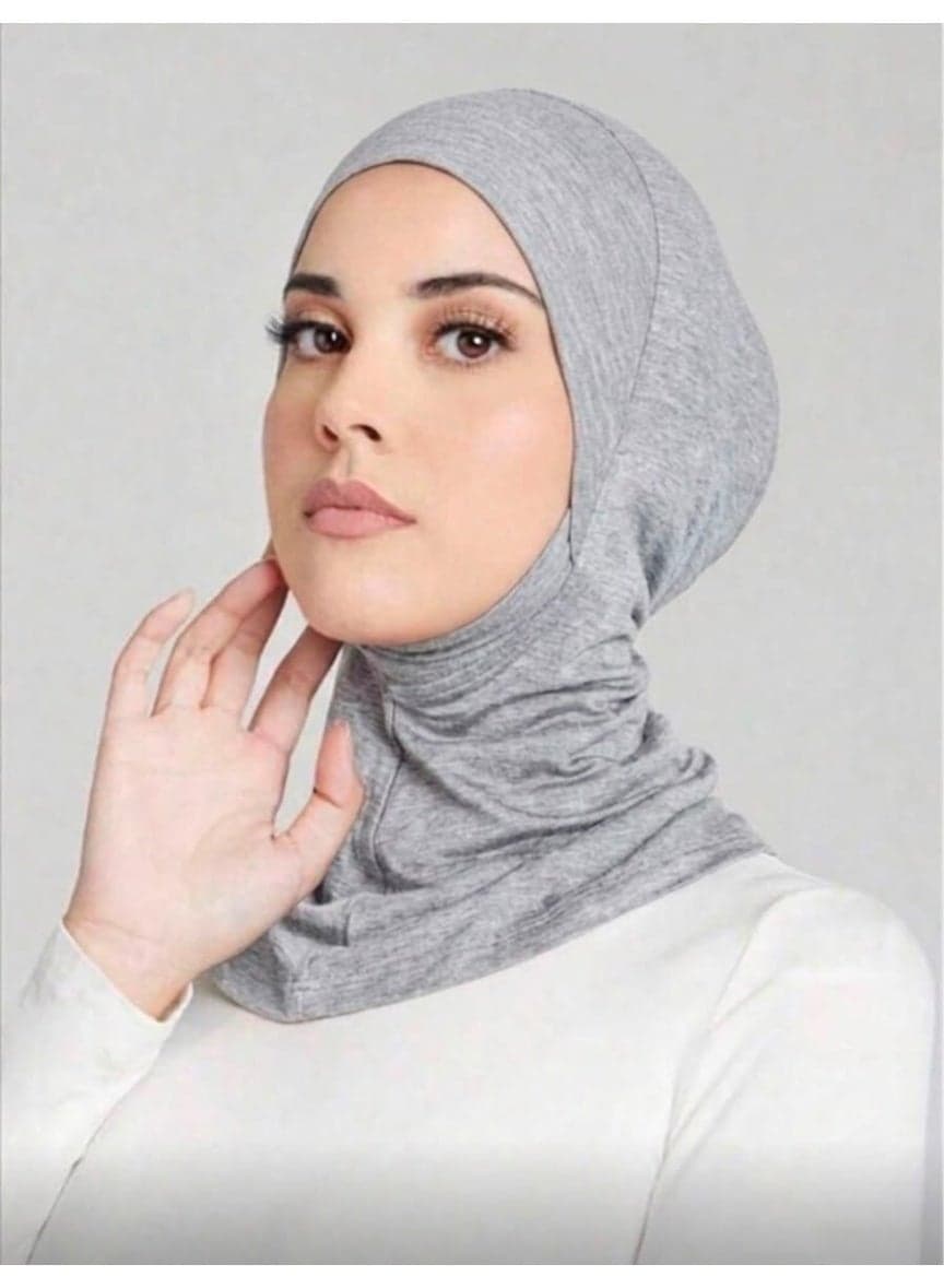 Women Solid Color Inner Tube Hijab Cap with neck